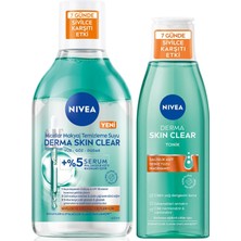 Derma Skin Clear Karşıtı Tonik 200ML ve Micellar Makyaj Temizleme Suyu 400ML, Niasinamid, Ph