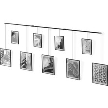 Exhibit Fotoğraf Kolajı, Esnek Resim Çerçevesi Seti, Yatay ve Çapraz Montaj Için, 9 Çerçeve, Siyah
