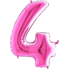 BenimMarifetlerim 4 Rakamı Pembe Folyo Balon 40 Inch 90 cm