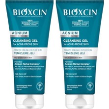 Acnium Sebum Dengeleyici Yüz Yıkama Jeli – Niasinamidli, Termal Sulu, Bitkisel Kompleksli, Akneye Eğilimli ve Yağlı Ciltler Için, 200 ml (2 Paketi)