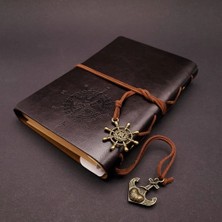 Küçük Hazine Mey Ithalat®  Siyah Deri Pusula Defter