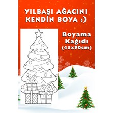 Yılbaşı Ağacı Temalı Dev Boyama Kağıdı 45CMX90CM Rulo Boyama Kağıdı - Çocuk Eğitici Boyama
