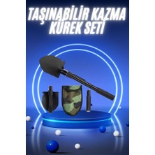 Sepetink Pusulalı Katlanabilir Kazma Kürek Kamp Seti Kamp Küreği Portatif Çantalı