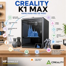 Creality Profesyonel 3D Baskıda Hız, Hacim ve Hassasiyet 3d® K1 Max Hızlı 3D Yazıcı+ 2 Adet Flament (2 Kg.) Hediye