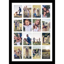 18X16 Kolaj Resim Çerçevesi - (16) 4x6 Resim Çerçevesi Açıklıkları Veya Bir 18X16 Fotoğraf Çerçevesi Olarak Kullanın - Ahşap Tasarlanmış, Cilalı Pleksiglas, Duvar Için Asma Donanımı