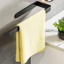 Siyah Yapışkanlı Solo Peçetelik ve Havluluk – Paslanmaz Metal Lüks Tasarım Kağıt Havlu Askısı, Delmeden Montajlı Mutfak ve Banyo Peçete Tutucu