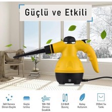 2500W El Tipi Buharlı Temizleyici – 3 Bar Basınç, 360° Döner Başlık, 9 Parça Aparatlı, Çok Amaçlı Kullanım