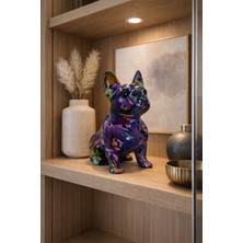 Pop Art & Graffiti Desenli Köpek Biblo – Renkli Modern Dekoratif Ev Aksesuarı