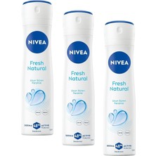 Kadın Sprey Deodorant Fresh Natural 150 Ml,ter Kokusuna Karşı 48 Saat Koruma,uzun Süren Ferahlık,okyanus Özleri Kokusu,alüminyum Içermez (3 Paketi)