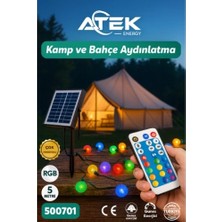 Zenvia Mey Ithalat® Rgb Güneş Enerjili Boncuk Kamp ve Bahçe Aydınlatma