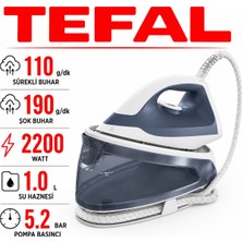 Tefal SV4110 Express Mini Buhar Kazanlı Ütü 2200 Watt 110 gr Sürekli 190 gr Şok Buhar Güçlü Performans Çıkarılabilir Su Haznesi Kireç Önleme ve Pratik Kullanım