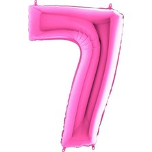 BenimMarifetlerim 7 Rakamı Pembe Folyo Balon 40 Inch 90 cm