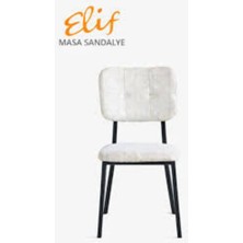 Elif Sandalye Misa Metal Ayaklı Minderli Sandalye – Modern Tasarım, Gri Kumaş