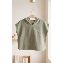 Snowed Store %100 Organik Pamuk Müslin Krem Renk Panço/kaftan/bornoz – Nefes Alan Yumuşak Doku