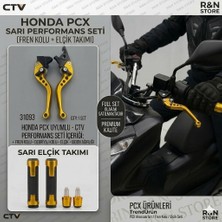 Honda Pcx Uyumlu Gold Set- Cnc Ayarlanabilir Fren Maneti + Alüminyum Elcik ve Gidon Topuzu Takımı - R&n Store "2012-2024 Arası Tüm Kasalar ve 2025 Sonrası Standart (Kampana) Paket Uyumlu"