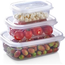 Elasu Nare 3’lü Mini Saklama Kabı Seti (200X140X65 Mm) – Pratik, Şeffaf ve Düzenli!
