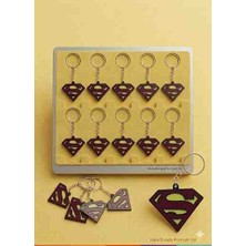 10 Adet Superman Logo Anahtarlık – Süper Kahraman Figürlü 3D Baskı Anahtarlık Seti