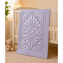 di Tubina %100 Pamuk Bebek Yorganı 84X130 cm Mor İpek Saten Doğal Nefes Alan Bebek Yorganı