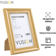 Vusign Vusıgn VS654 Mdf Fotoğraf Çerçevesi 10X15 cm Ahşap Kabartmalı Çerçeve Masaüstü ve Duvar Askılı