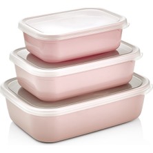 Elasu Nare 3’lü Renkli Mini Saklama Kabı Seti (0,35 Lt - 0,67 Lt - 1,20 Lt)