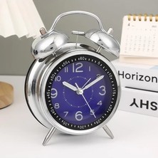 Exonix Akar Saniyeli Büyük Boy Nostaljik Analog Çalar Saat - Fosforlu Işıklı Alarmlı Yüksek Ses Hediyelik Saat Mavi