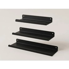 Esranın Dünyası 3'lü Yapışkanlı Metal Duvar Rafı Seti, Minimalist Tasarım