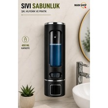 MAİN SHOP 1 Adet Siyah 400 ml Manuel Şampuan Sıvı Tutucu Banyo Mutfak Lavabo Oteller El Dezenfektanı Sabunluk