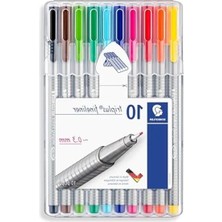 Esranın Dünyası 0.3 mm Uçlu Üçgen Fineliner Kalem Seti, 10 Adet, Yüksek Kalite