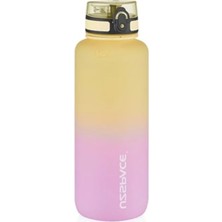 Esranın Dünyası Uzspace 1500ML Çift Renkli Sızdırmaz Bpa Içermez Kilitlenebilir Kapaklı Motivasyonel Tritan Su Matarası (Sarı-Lila)