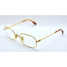 Cartier Cartıer Vıntage 24K Gold Altın Dikdörtgen Acetat Saplı  Unısex Gözlük 52 21 135 1943283