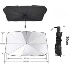 Alytech Araç Ön Cam Güneşliği Şemsiye Tip Katlanabilir Oto Güneş Koruyucu 145X79 cm