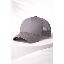 Unisex Fileli Şapka Gri– Yazlık Nefes Alabilir Trucker Cap