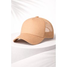 Unisex Fileli Şapka Bej – Yazlık Nefes Alabilir Trucker Cap