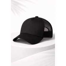 Unisex Fileli Şapka Siyah – Yazlık Nefes Alabilir Trucker Cap