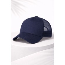 Unisex Fileli Şapka Lacivert – Yazlık Nefes Alabilir Trucker Cap