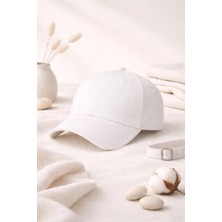 Unisex Düz Basic Beyaz Şapka – Ayarlanabilir Tokalı, Pamuklu Spor Şapka (Günlük Kullanım)