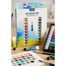 Artlantis Sulu Boya 24 Renk 12 ml Tüp 1 Paket Pepeo Suluboya Seti 24 Lü Tüpte Canlı Parlak ve Solmayan Profesyonel