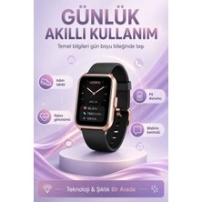LTG Nova Telefon Uyumlu Gold Akıllı Saat Kablosuz Şarj Destekli Şık Tasarımlı Kullanım