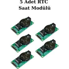 Atölye Elektronik 5 Adet DS1302 Rtc Gerçek Zamanlı Saat Modülü (Pil Dahil)
