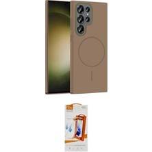 Nuveden Ieg™ Galaxy S24 Ultra Kılıf Siluet Doku Özel Seri - Siyah Autokit 5in1 Fiber Polymer Nano Ekra