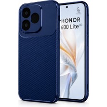 Wowacs Honor 600 Lite Uyumlu Kılıf Karbon Tasarım Kamera Korumalı Silikon Telefon Kılıfı Kapak