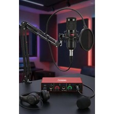 Esranın Dünyası Midex Stüdyo Ekipmanları Style Paket-2 BM800 Mikrofon Ses Kartı Stüdyo Kayıt Seti