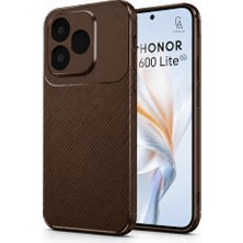 Wowacs Honor 600 Lite Uyumlu Kılıf Karbon Tasarım Kamera Korumalı Silikon Telefon Kılıfı Kapak