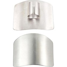Medushop 2’li Metal Parmak Koruyucu Paslanmaz Çelik Hızlı ve Güvenli Kesme Aparatı Mutfak Yardımcısı