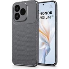 Wowacs Honor 600 Lite Uyumlu Kılıf Karbon Tasarım Kamera Korumalı Silikon Telefon Kılıfı Kapak