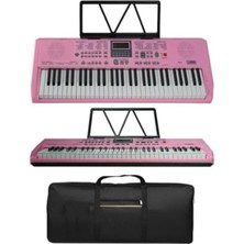 Esranın Dünyası Midex PS-1800PK-SET 61 Tuşlu Kaliteli Pembe Org Dijital Ekran Stand Kulaklık Çanta Notalık Adaptör Sticker Metod