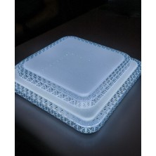 Lena Teknik Leday Sıva Üstü LED Panel 24W Dekoratif Armatür Çift Kristal(Beyaz Işık 6500K) 33X33