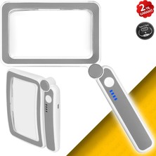 Sevgift 4x Büyütmeli LED Işıklı Okuma Büyüteci | Şarj Edilebilir Büyük Lensli El Büyüteci