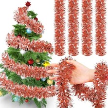 Esranın Dünyası 1 Adet 1.7 Metre Kırmızı Kalın Yılbaşı Püskül Süsü Tinsel Garland,süs T77, Kırmızı