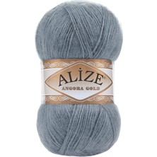 Alize Angora Gold El Örgü İpi Orta Gri Renk Kodu:87 %20 Yün %80 Akrilik 100 Gram